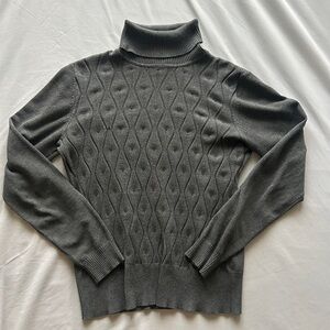 Grey Turtleneck Knit sweater